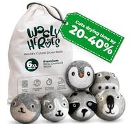 Wooly Heroes Balles pour sèche-linge - 100% pure laine bio - Écologique et durable - Séchage 1 000 lavages (pingouin et amis)