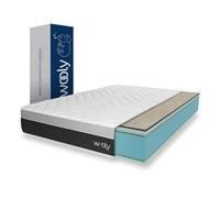 Wooly Level II Matelas 90x200 - Épaisseur 30 cm - Confort Premium 13 Couches - Gel Actif - Fibre Naturelle de Laine - Mousse mémoire de Forme - Blue Latex - Soutien Ferme - Fabriqué en Europe
