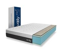 Wooly Level II Premium Matelas 135x190 - Épaisseur XXL 32 cm - Confort Premium 13 Couches - Gel Actif - Fibre Naturel de Laine - Mousse mémoire de Forme - Blue Latex - Soutien Ferme - Fabriqué Europe
