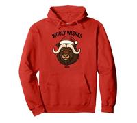 Wooly Wishes Ox Christmas Funny Holiday Santa Claus Christmas Sweat à Capuche