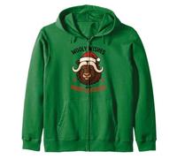 Wooly Wishes Ox Christmas Funny Holiday Santa Claus Christmas Sweat à Capuche