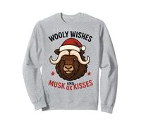 Wooly Wishes Ox Christmas Funny Holiday Santa Claus Christmas Sweatshirt