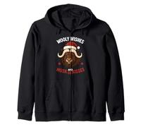 Wooly Wishes Ox Christmas Funny Holiday Santa Clause Sweat à Capuche
