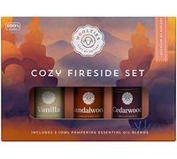Woolzies Cozy Fireside Lot de 3 mélanges d'huiles essentielles 100 % pures, 10 ml, comprend vanille, bois de santal et bois de cèdre