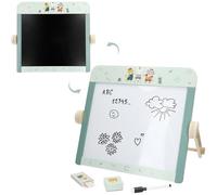 WOOMAX 39250 Tableau double face en bois, marqueur et craies, effaceur, pieds mobiles, bords arrondis, certifié FSC, 40 x 27 x 32 cm, +3 ans, tableaux noirs pour enfants, jouets éducatifs