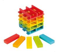 WOOMAX 49326 - Ensemble de Construction pour Enfants, Blocs en Bois, 100 pièces, Jouets pour bébé 1 an, équilibre Blocs