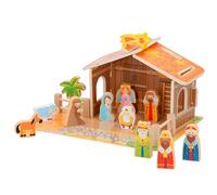 WOOMAX - Crèche de Noël en Bois 20 pièces (ColorBaby 46204)
