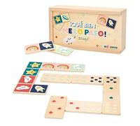 WOOMAX - Dominos en Bois Enfant Mr Wonderful Jeux Stimulation Cognitive de Table Classiques +24 Mois