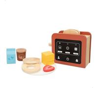 WOOMAX Grille-Pain en Bois pour Enfants, 9 Accessoires, appareils de Cuisine, Jeux éducatifs, Jouets Enfants 2 Ans, Cadeaux d'anniversaire pour Enfants (47598)