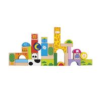 WOOMAX Jeu de Blocs Animaux en Bois - 32 pièces, 42739, Assorti