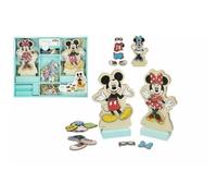 WOOMAX- Mickey Disney Jgo Robes en Bois magn 34 x 28 cm-Minnie 48725 Vestidos