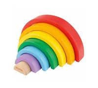 WOOMAX Montessori Jeu de Construction Arc-en-Ciel en Bois pour Enfant 6 pièces