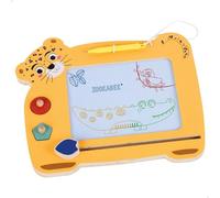 WOOMAX Tableau magnétique en Bois, Peint en 4 Couleurs différentes, avec 2 tampons, Gomme et Stylo, Motif léopard, Jouets pour Enfants de 3 Ans, Jeux éducatifs, Tableaux Noirs pour Enfants, FSC