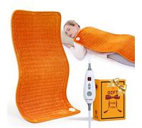 WOOMER Coussin chauffant électrique pour soulager les maux de dos et les crampes, 83,8 x 43,2 cm, extra large, coussin chauffant avec option multicolore, fonction de thérapie nasale, arrêt automatique