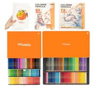 Woomer Crayons de couleur de qualité supérieure pour artistes - 133 couleurs (162 crayons) avec 20 papiers résistants à l'usure, noyau doux et crémeux de 3,8 mm pour galeries d'art, studios et mélange