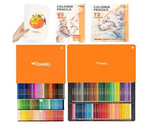 Woomer Crayons de couleur de qualité supérieure pour artistes - 133 couleurs (162 crayons) avec 20 papiers résistants à l'usure, noyau doux et crémeux de 3,8 mm pour galeries d'art, studios et mélange