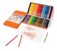 Woomer Lot de 72 crayons de couleur pour coloriage et dessin, de qualité supérieure, noyau souple, fournitures de rentrée scolaire, multicolore, avec boîte en étain cadeau pour artistes, débutants et