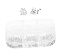 WOONEKY 1 boîte Perles Plates pour Ongles Charms DIY Nail Art Résistants et Élégants Accessoires Décoration Ongles Coffret Compartiments
