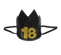 WOONEKY 1 chapeau d'anniversaire pour 18e anniversaire - Bandeaux de maquillage - Chapeaux de fête - Bandeaux pour hommes - Décoration d'anniversaire - Couronne d'anniversaire - Accessoire pour adulte