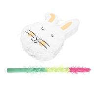 WOONEKY 1 Ensemble Décoration Lapin de Pâques Suspendu pour Garçon et Filles Bâton, Ornement Papier Artisanal, Ambiance Festive, Fête d'Anniversaire et Jeux Party