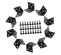 WOONEKY 10 Pièces Équerres Métalliques Acier Laminé à Froid Lot de Supports Dangle Robustes avec Vis Renforts pour Étagères Meubles Armoires et Tables