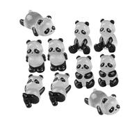WOONEKY 10 pièces Figurines Mini Panda Phosphorescentes Résine Décorations Miniatures Animales pour Jardin Paysage Micro Ornements Adorables et Légers pour Pots de Fleurs et Pelouses