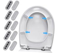WOONEKY 10 pièces Joint Siège Toilette Antidérapants Tamponnage Résistants avec Adhésif Fort Protection Silencieuse pour Abattant Wc