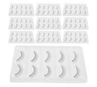 WOONEKY 10 Pièces Kit Extension de Cils Synthétiques pour Entraînement Bandes de Faux Cils Ajustables Fibre Artificielle Accessoires Pratiques pour Perfectionner la Pose Préparation