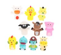 WOONEKY 10 Pièces Marionnettes à Doigts Animaux Forme de Cartoons Jouets Interactifs pour Garçon Fille et Tout-Petits pour Jeux Histoire et Rôle