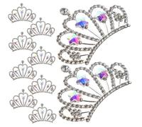 WOONEKY 10 Pièces Mini Crown Rhinestone Jewelry Charms Flatback Crystal Embellishments For DIY Hair Accessories And Party Decorations