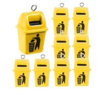 WOONEKY 10 pièces Mini Poubelle Jaune Charms Drôles pour Création de Bijoux DIY Pendentifs Porte-clés Accessoires Multifonctions