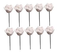 WOONEKY 10 Pièces Miniatures Fleurs Roses Blanches Décoration Maison Accessoires Simulés pour Scènes Miniatures et Modèles de Maison