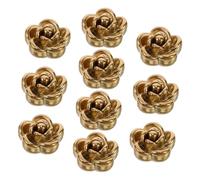 WOONEKY 10 pièces Perles Roses Acier Inoxydable pour Fabrication Bijoux Breloques Dorées pour Bracelets DIY Perles Fleurs avec Fait Main Accessoires Bracelets et Colliers