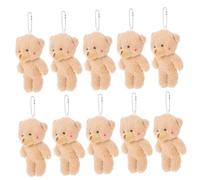 WOONEKY 10 pièces Porte Clé Ours Peluche Mini Jouets Peluche pour Sacs et Sacs à Dos Accessoire Kawaii pour Garçon Fille et Adultes Détails Fins et