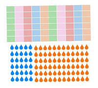 WOONEKY 100 Feuilles Stickers Décoratifs Forme de Goutte Eau pour Planner Étiquettes Adhésives Indexables et Écrivable pour Journaux Scrapbooking Organisation Créative Couleurs Chacune
