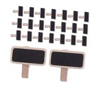 WOONEKY 100 Pièces 100 Mini Tableaux Noirs Décoratifs en Bois avec Pince Mini Panneaux à Craie Rectangulaires 3,5 Cm pour Étiquettes de Nom, Porte-mémos et Affichage Réutilisable, Bureau