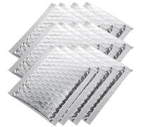 WOONEKY 100 pièces Enveloppes Bulles Autocollantes Argentées Pochette Matelassée Protectrice pour Expédition Auto-adhésives Résistantes Aux Chocs Humidité pour Colis Délicats et Vêtements