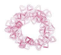 WOONEKY 100 Pièces Lot de Trombones Métal Forme Cœur Rose Clips Papeterie Robustes pour Organisation Documents Marque-pages Décoratifs pour Bureau et École Accessoires Saint-valentin