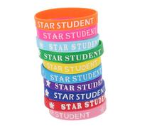 WOONEKY 10pièces Lot De Bracelets Silicone Pour Élèves Récompenses Pour Enseignants Sport Et Bureau Multicolores