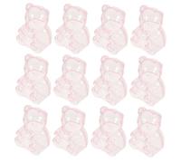 WOONEKY 12 Boîtes à Dragées Transparentes d'Ours Boîte à Bonbons pour Fête et Shower Contenant à Friandises Rose Transparent Coffret Présent pour Mariage