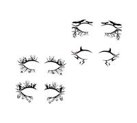WOONEKY 12 Paires Eye Liner Halloween Stickers Bande De Contour Des Yeux Stickers Autocollants à La Mode Décalcomanies Eye-liner Cosplay Autocollant De Tatouage De Visage Black Plastique