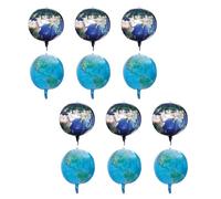 WOONEKY 12 Pièces Ballons Terre Aluminium Lot de Sphères Globe Terrestre pour Décoration Anniversaire Fête Thème Voyage et Éducation Accessoires Photo et Fournitures Festives