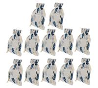 WOONEKY 12 Pièces Lot de Sachets à Cordon Coton Lin Pochettes pour Rangement Bijoux et Sacs Festival Imprimé Baleine