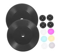 WOONEKY 12 pièces Miniature Vinyl Record Model Set Wear Resistant Miniature Dollhouse Accessories and Transparent Mini Decorative Discs for Small House Décor and DIY Photo Props