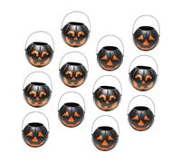 WOONEKY 12 Pièces Seau Citrouille Portable avec Poignée Seaux à Halloween pour Garçon Fille et Décoration de Fête Styles et Couleurs Aléatoires Couleur Aléatoire