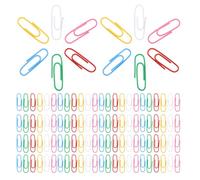 WOONEKY 1200 Pièces Trombones Plastifiés Colorés Clips Bureau Assortis pour Organisation Documents Marque-pages et Fournitures Scolaires Protection Douce des Papiers