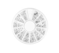 WOONEKY 120pièces Rivets Métalliques Manucure Diy Argent Boîte Décoration Ongles Art Petits Disques Pour Accessoires Nail Art Prothésiste