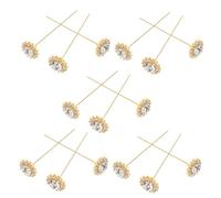 WOONEKY 15 Pièces Épingles à Fleurs Strass Faites Main Broches Vintage pour Robe Épingle de Sûreté Métal pour Bouquet de Mariage ou Bijoux Femme
