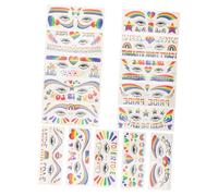 WOONEKY 15feuilles Autocollants De Temporaires Décoratifs Stickers De Visage Unique Pour Fierté Fêtes Résistants à Eau Pour Photos Partages Réseaux Sociaux