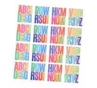 WOONEKY 16 Feuilles Autocollants Lettres Vinyle Imperméables Lot Adhésifs sans Résidu pour Bricolage Décoration Intérieure et Extérieure Alphabets Colorés Résistants à Eau